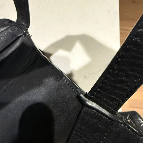 Black Leather Tote - Picture 7 of 11